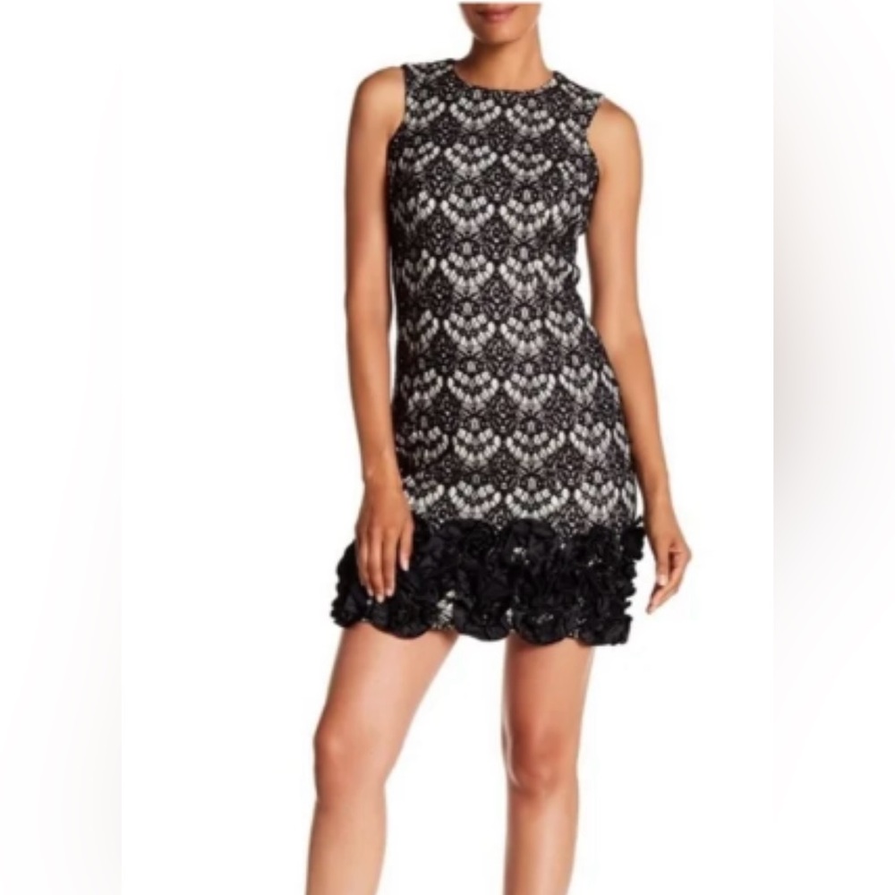 DONNA RICCO Black/Cream Lace Cocktail dress